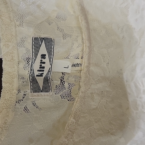 Kirra Cream Crochet Tank, size large, see through - Picture 3 of 4